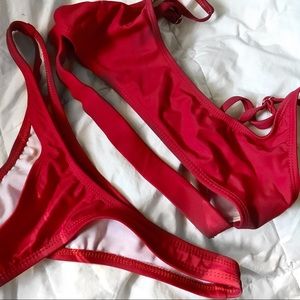 Fashion Nova - Euphoria Bikini Set - Dark Red